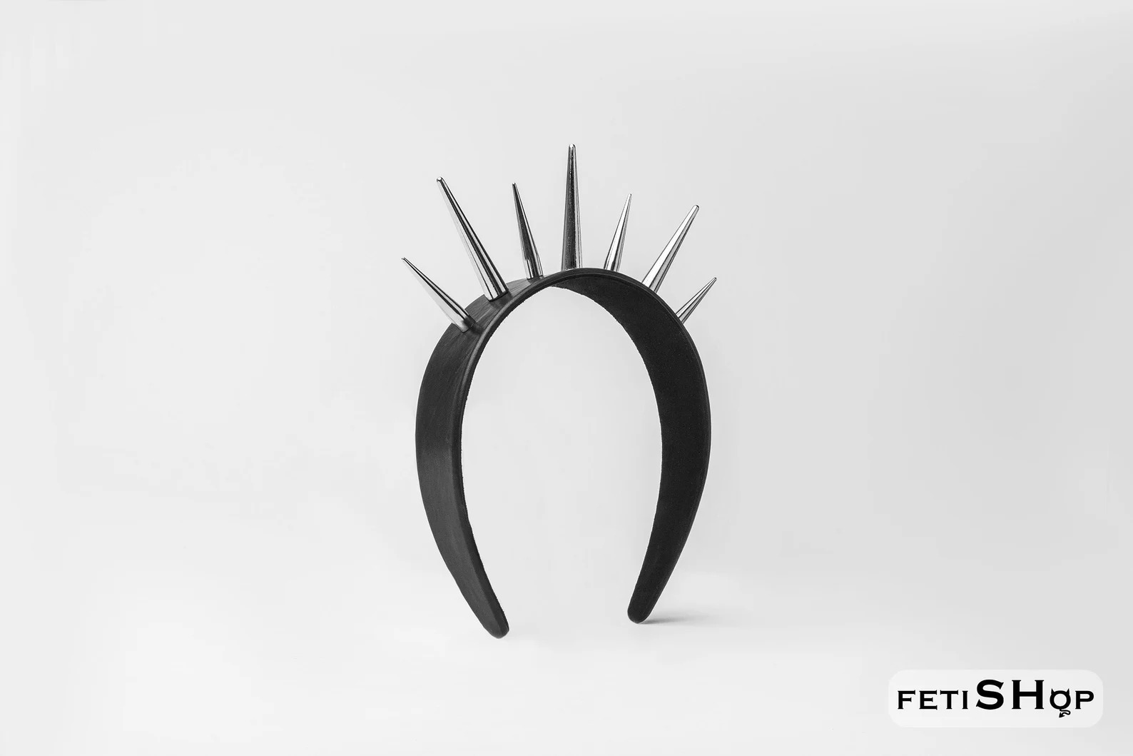 Halo leather headband with spikes